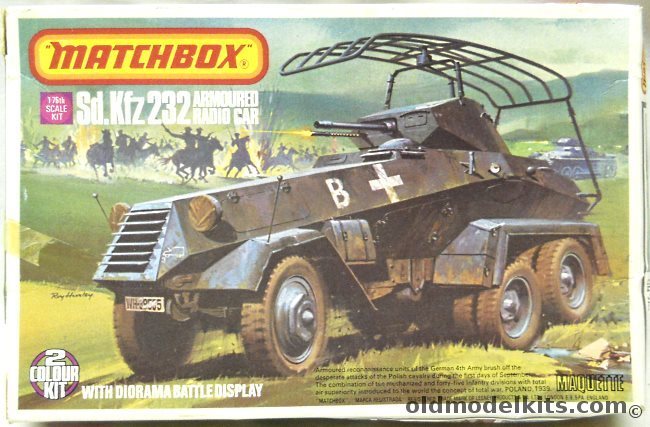 Matchbox 1/76 Sd.Kfz. 232 Armoured Radio Car with Diorama Display Base, PK-85 plastic model kit